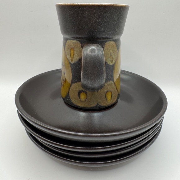 Denby Arabesque Small Coffee or Tea Cups and Saucers. Set of 4. - Picture 7 of 15